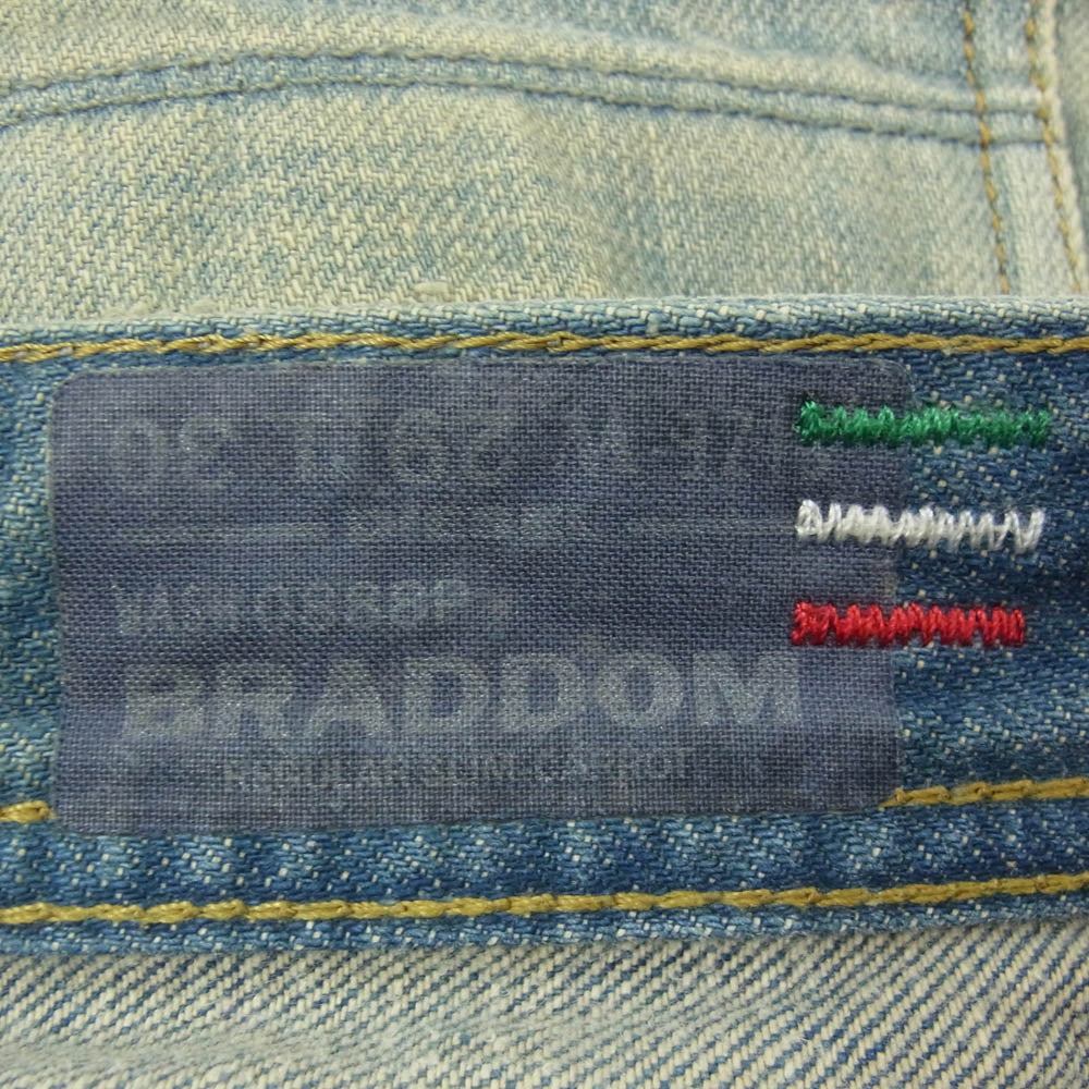 DIESEL ディーゼル BRADDOM ダメージ加工 レギュラー スリム デニムパンツ インディゴブルー系 29【中古】