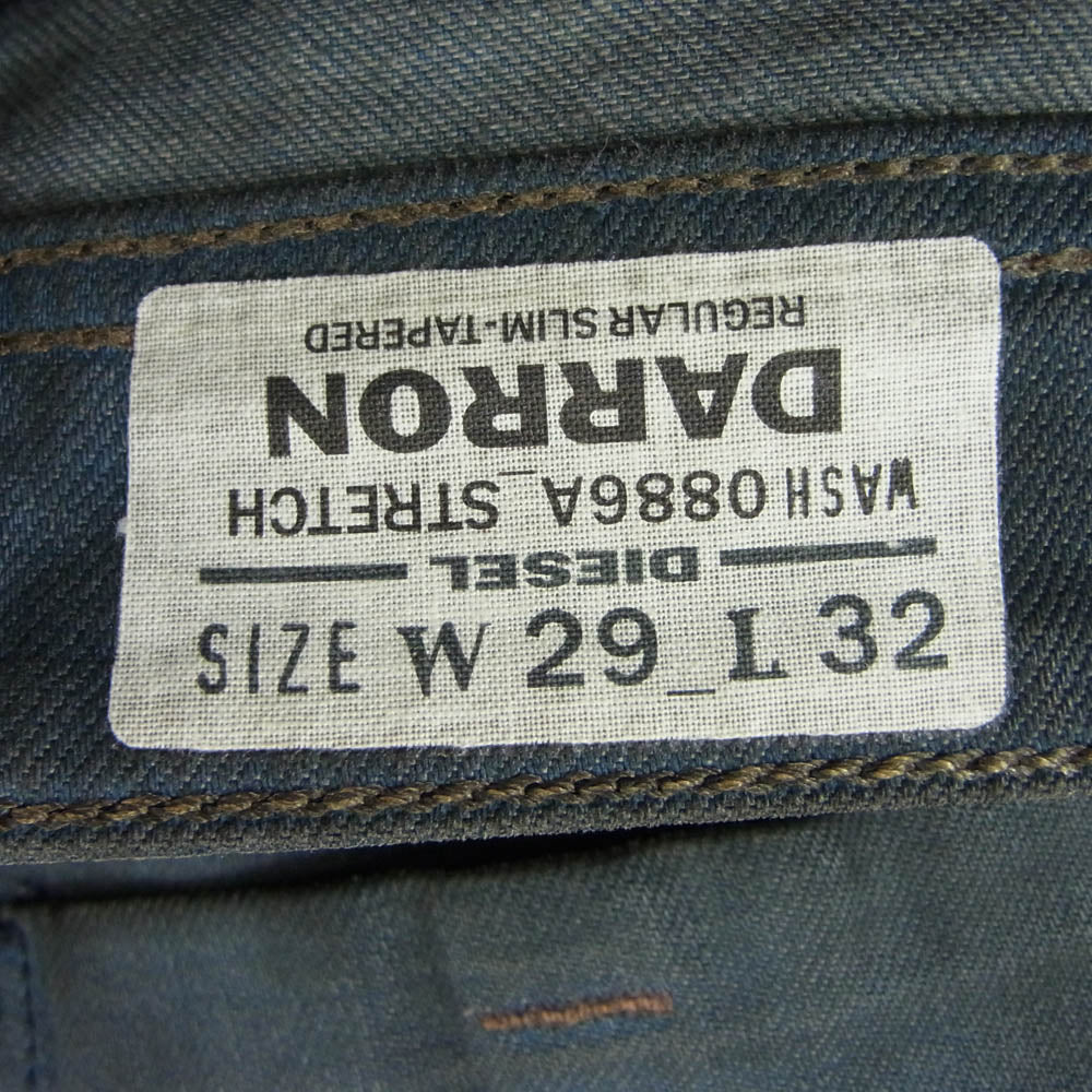DIESEL ディーゼル DARRON REGULAR SLIM TAPERED レギュラー スリム テーパード デニム パンツ インディゴブルー系 29【中古】