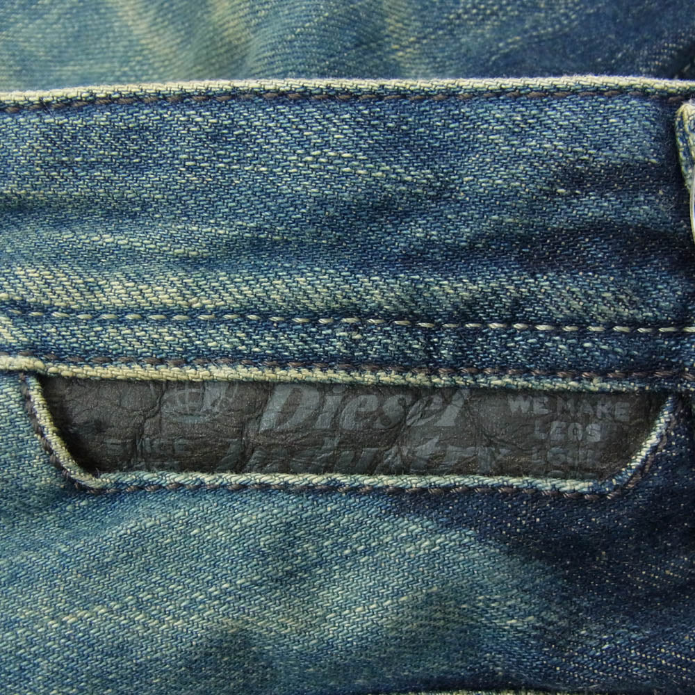 DIESEL ディーゼル SAFADO ダメージ加工 スリム ストレート デニム パンツ W30 インディゴブルー系【中古】