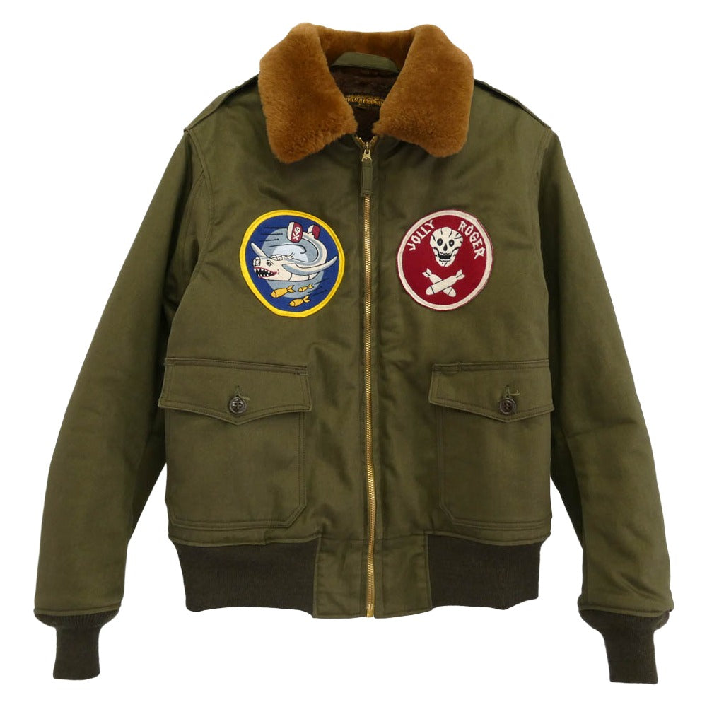 FREEWHEELERS フリーホイーラーズ V8 FLAT OUT"TYPE B-10 CIVILIAN シビリアン B-10 フライトジャケット カーキ系 38【美品】【中古】
