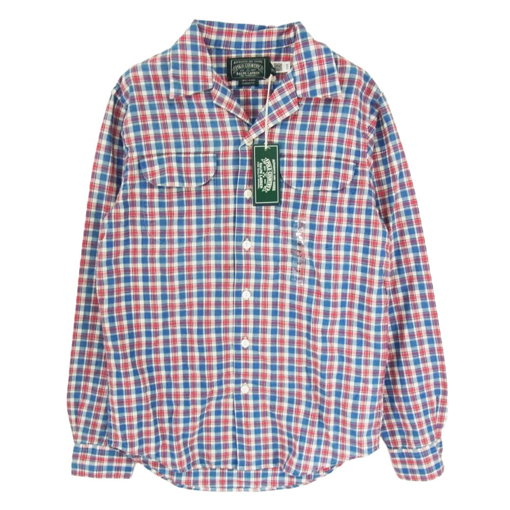 RALPH LAUREN ラルフローレン チャック柄 開襟 長袖シャツ マルチカラー系 XS【極上美品】【中古】