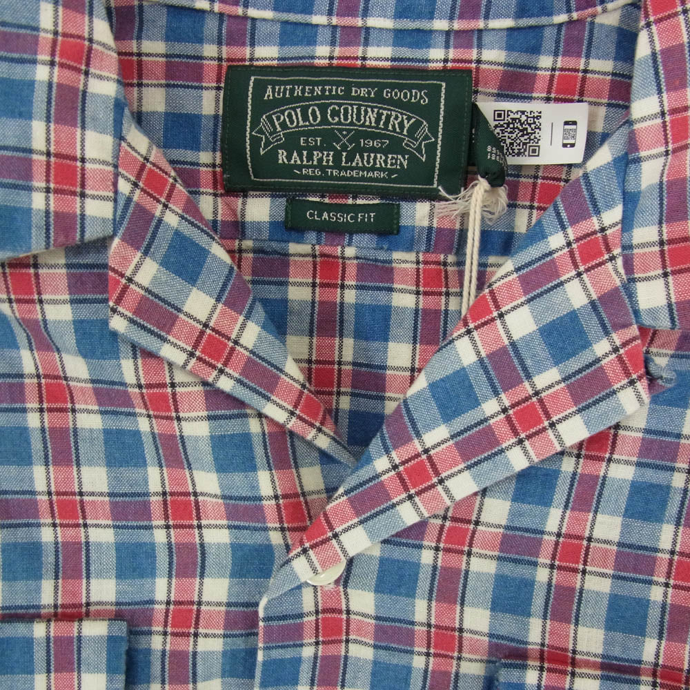 RALPH LAUREN ラルフローレン チャック柄 開襟 長袖シャツ マルチカラー系 XS【極上美品】【中古】