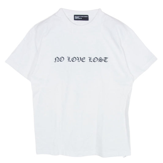 ザ・スロウ NO LOVE LOSE ロゴ プリント クルーネック 半袖 Tシャツ ホワイト系 M【中古】
