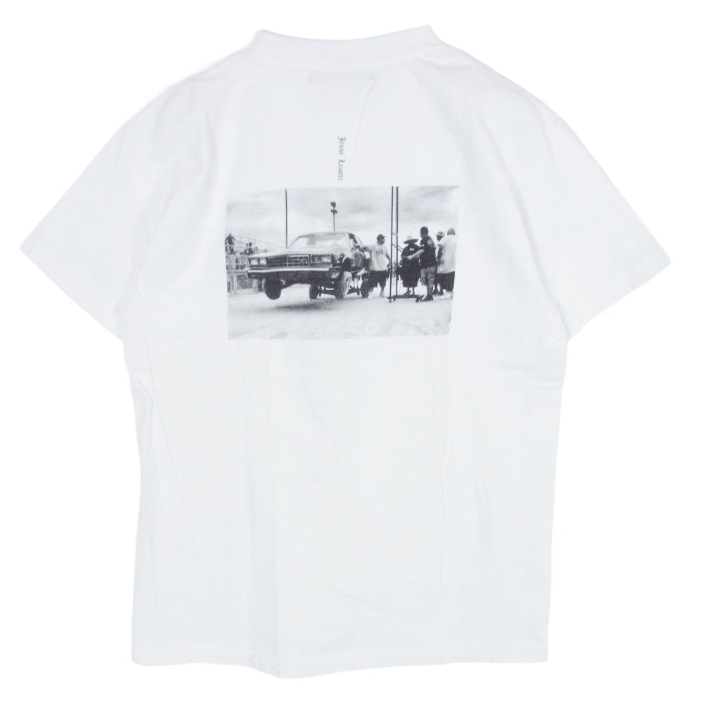 ザ・スロウ NO LOVE LOSE ロゴ プリント クルーネック 半袖 Tシャツ ホワイト系 M【中古】