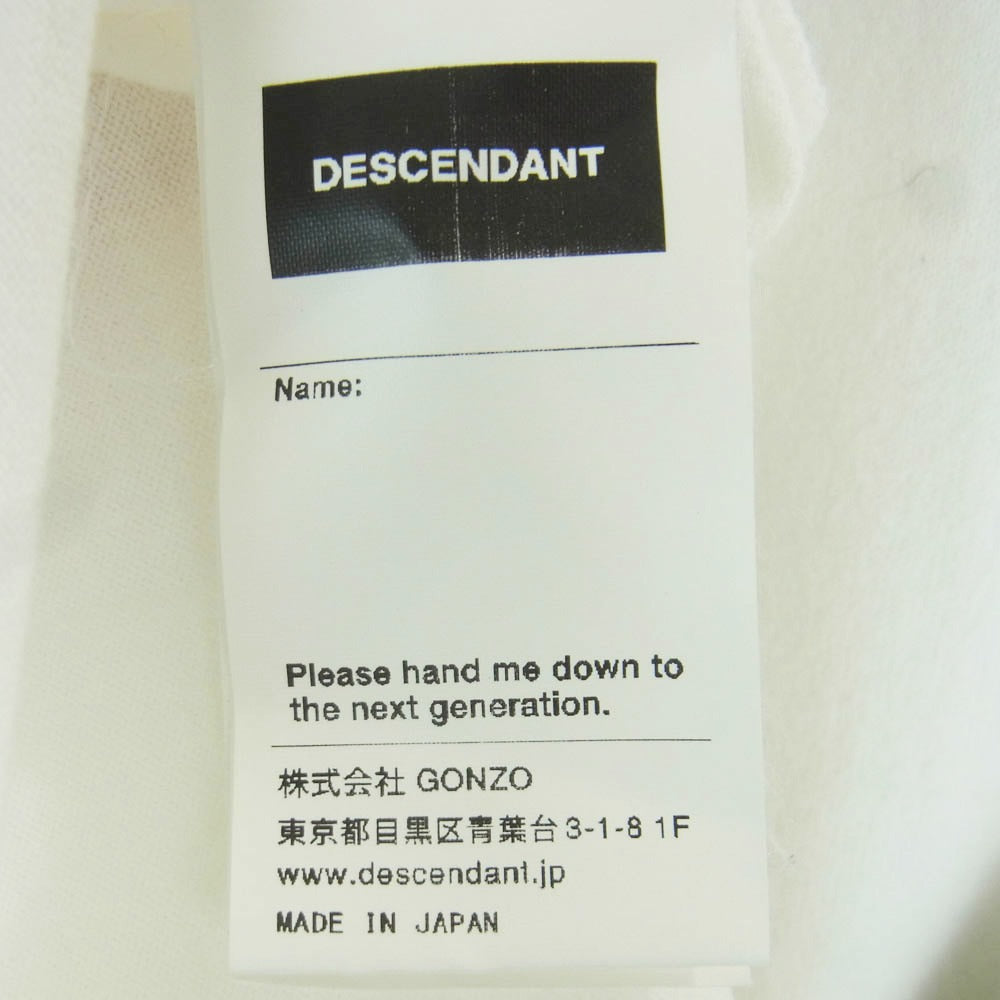 DESCENDANT ディセンダント EL BURRITO'S CREW NECK SS バックプリント クルーネック 半袖 ポケット Tシャツ ホワイト系 1【中古】