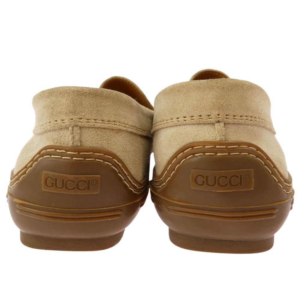 GUCCI グッチ ホースビット スエード ローファー ベージュ系 7M【中古】