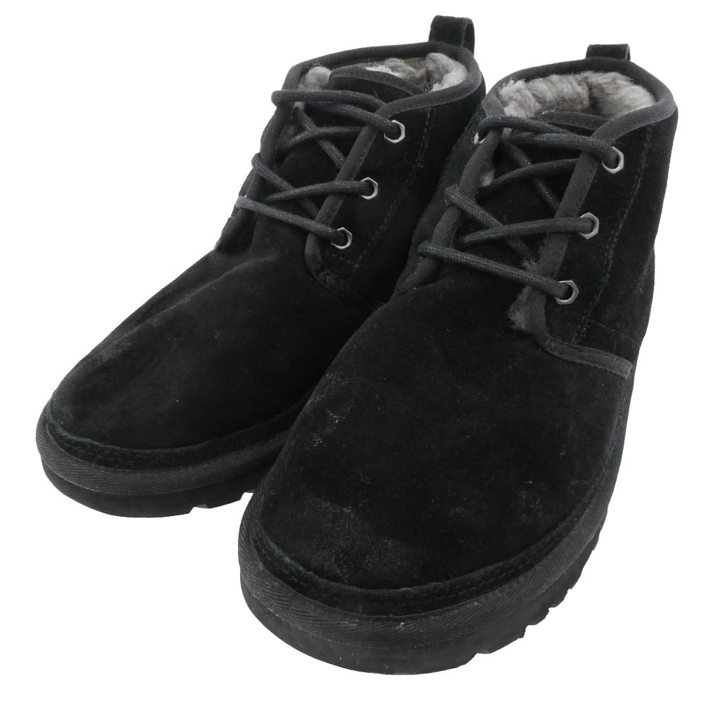UGG アグ Neumel ニューメル スエード ムートンブーツ チャッカブーツ ブラック系 25.0cm【中古】