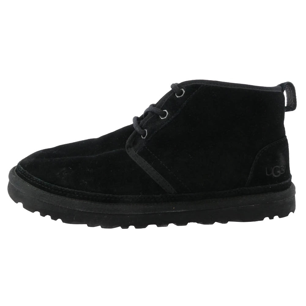 UGG アグ Neumel ニューメル スエード ムートンブーツ チャッカブーツ ブラック系 25.0cm【中古】
