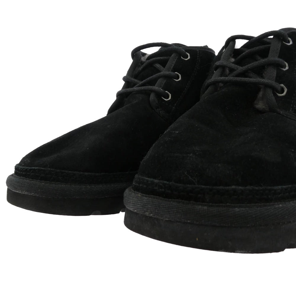 UGG アグ Neumel ニューメル スエード ムートンブーツ チャッカブーツ ブラック系 25.0cm【中古】
