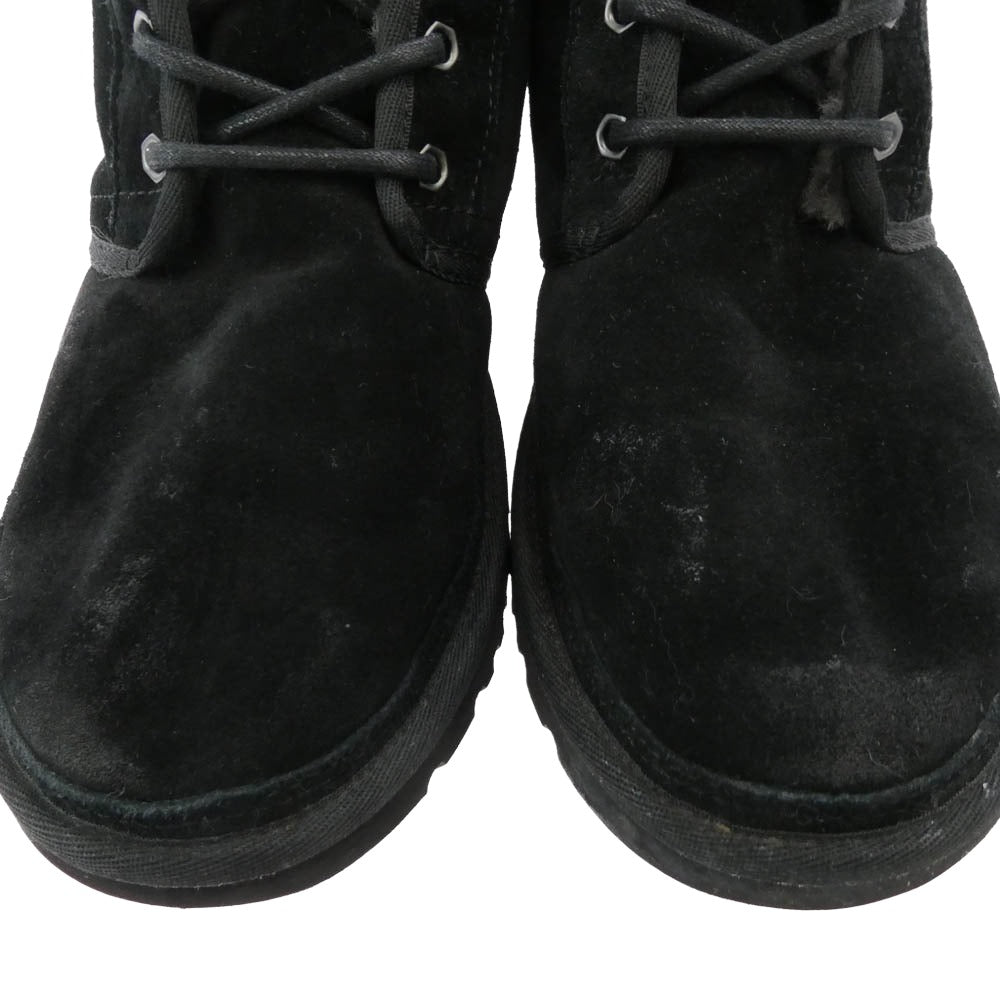 UGG アグ Neumel ニューメル スエード ムートンブーツ チャッカブーツ ブラック系 25.0cm【中古】