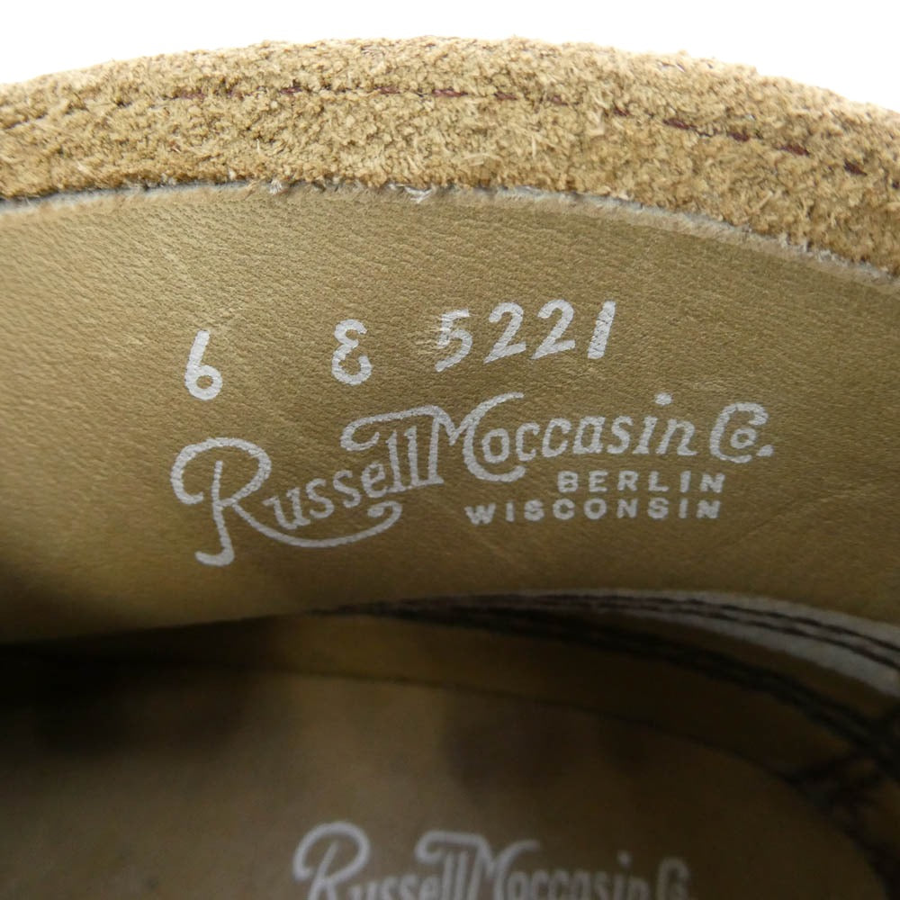 RUSSELL MOCCASIN ラッセルモカシン スポーティング クレーチャッカ スエード チャッカブーツ イエロー ベージュ系 6【中古】