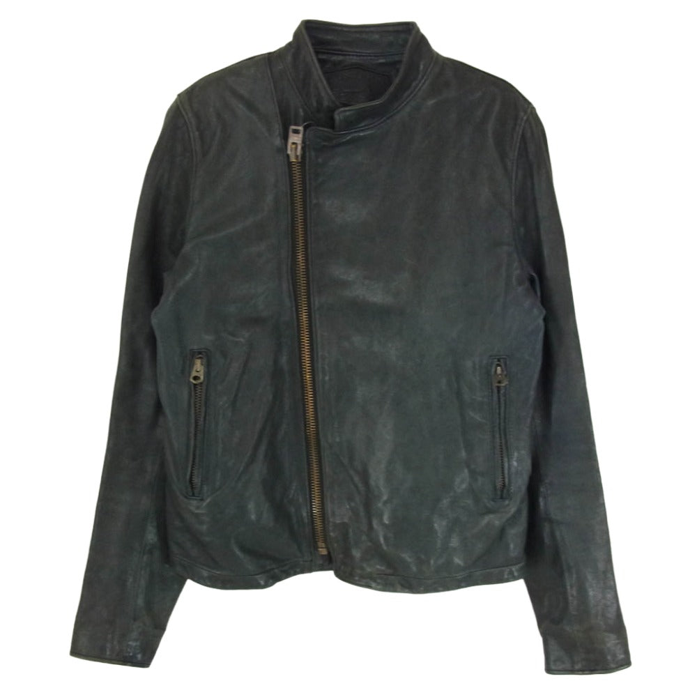 HYSTERIC GLAMOUR ヒステリックグラマー 0113LB01 ゴートレザー 山羊革 シングル ライダース ジャケット ブラック系 FREE【中古】