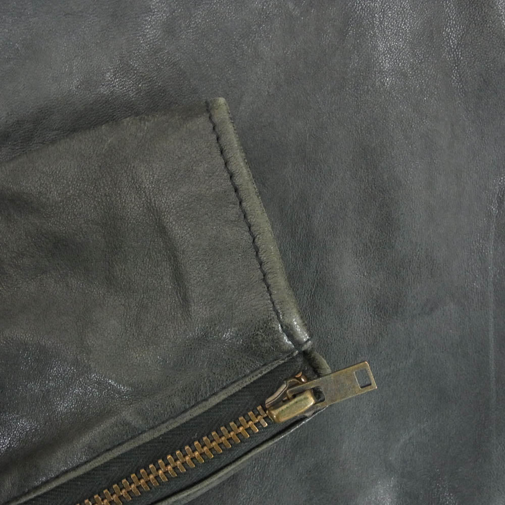 HYSTERIC GLAMOUR ヒステリックグラマー 0113LB01 ゴートレザー 山羊革 シングル ライダース ジャケット ブラック系 FREE【中古】