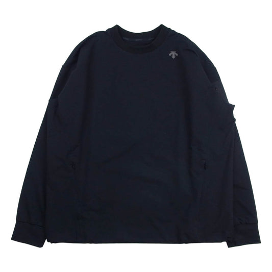 DESCENTE デサント ポリエステル トレーニング クルーネック スウェット ダークネイビー系 L【中古】