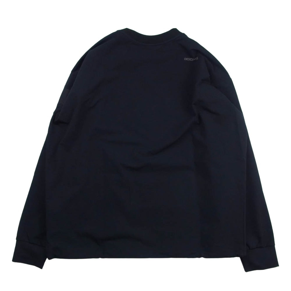 DESCENTE デサント ポリエステル トレーニング クルーネック スウェット ダークネイビー系 L【中古】