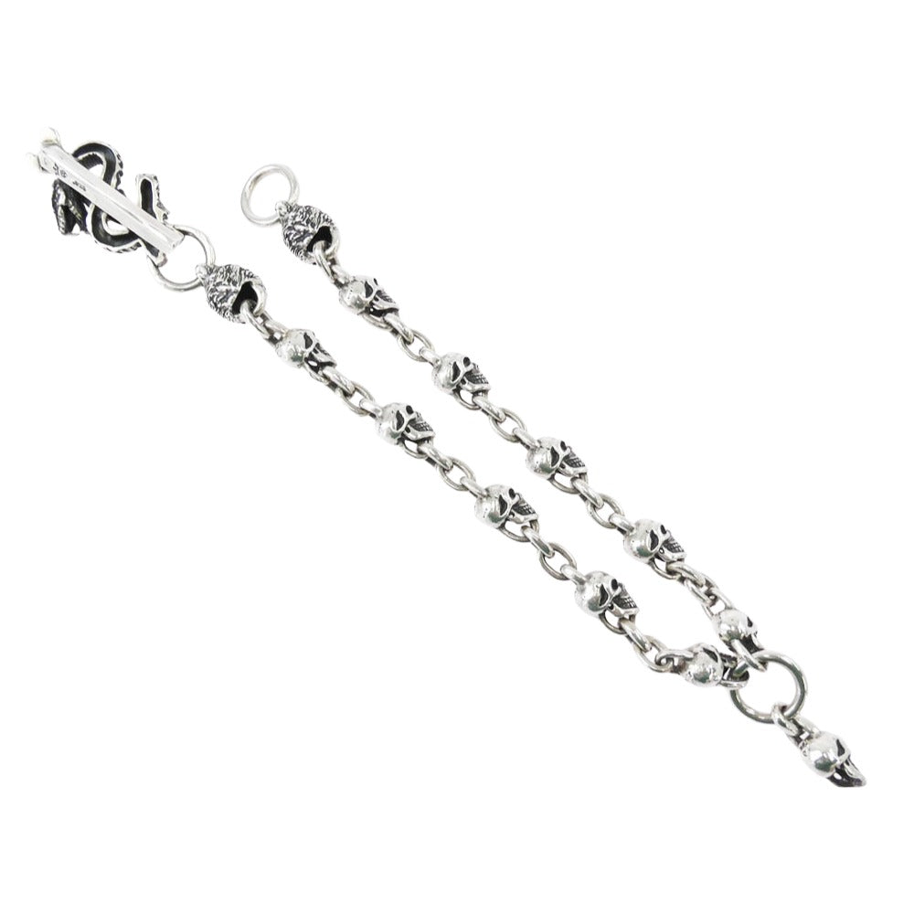 GABOR ガボール Gaboratory ガボラトリー マリア オーダーシート付属 スカルオンスネークキーパー 2ライオン 10スカル スモールオーバルリンク 1ドロップスカル ウォレットチェーン シルバー系【中古】