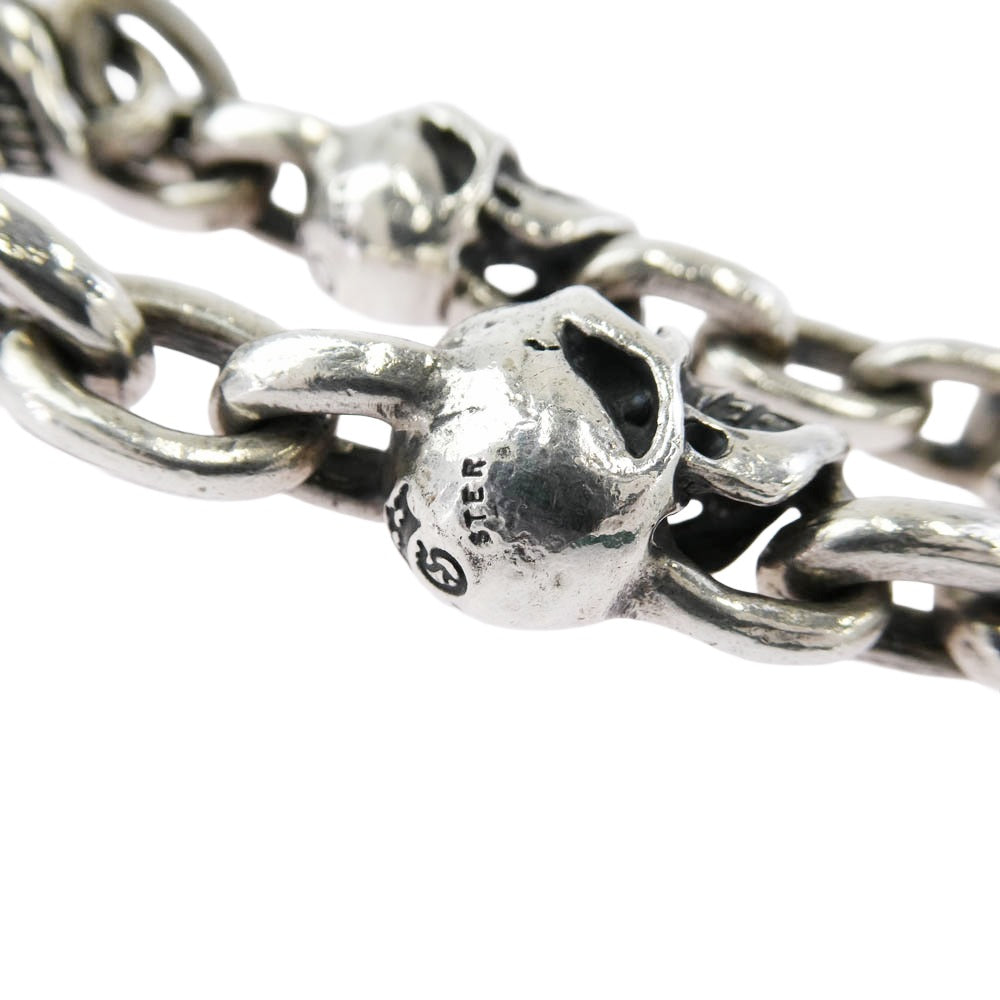 GABOR ガボール Gaboratory ガボラトリー マリア オーダーシート付属 スカルオンスネークキーパー 2ライオン 10スカル スモールオーバルリンク 1ドロップスカル ウォレットチェーン シルバー系【中古】