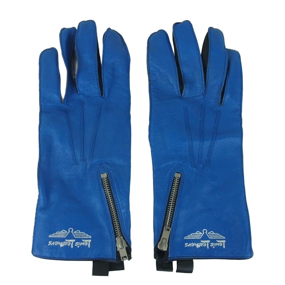 Lewis Leathers ルイスレザー RACING GLOVES レーシング グローブ カウレザー 手袋 ブルー系 ブラック系 M【中古】