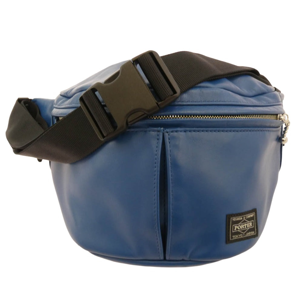 Lewis Leathers ルイスレザー WAIST BAG レザー ウエスト バッグ ブルー系【美品】【中古】