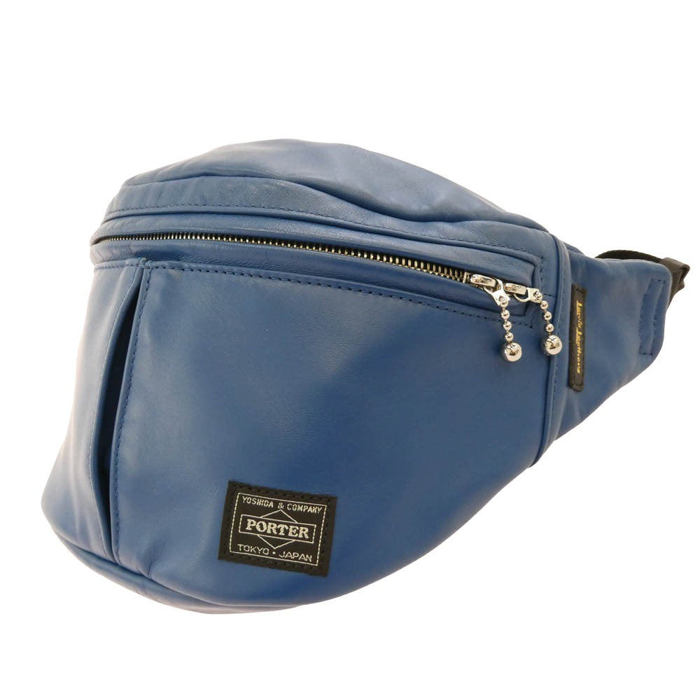 Lewis Leathers ルイスレザー WAIST BAG レザー ウエスト バッグ ブルー系【美品】【中古】