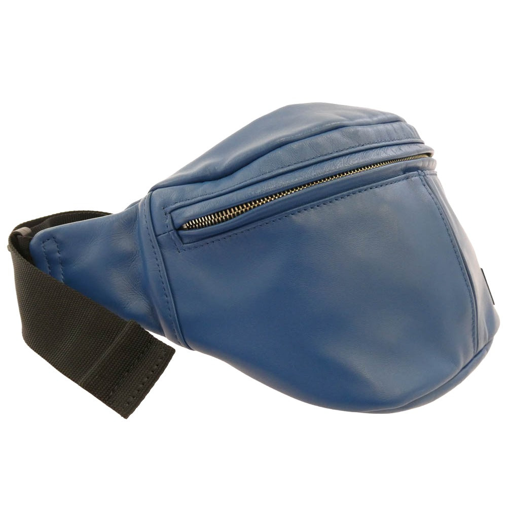 Lewis Leathers ルイスレザー WAIST BAG レザー ウエスト バッグ ブルー系【美品】【中古】