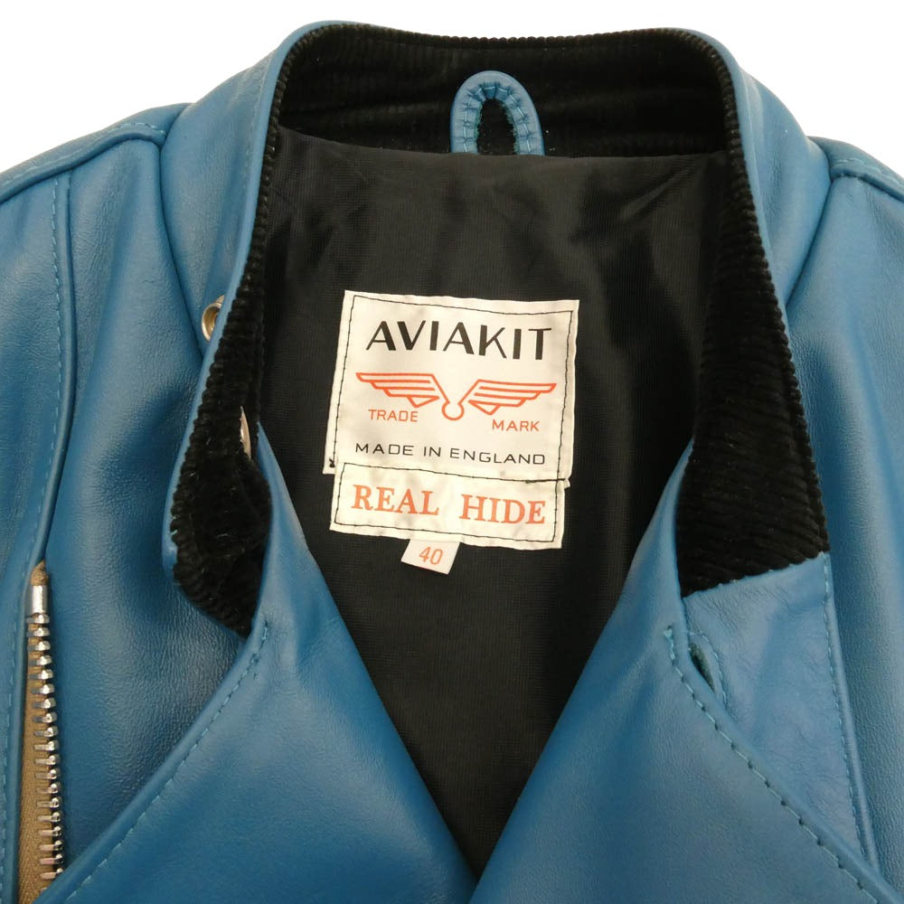 Lewis Leathers ルイスレザー SUPER MONZA VINTAGE TURQUOISE スーパーモンザ ヴィンテージターコイズ ブルー系 40【中古】