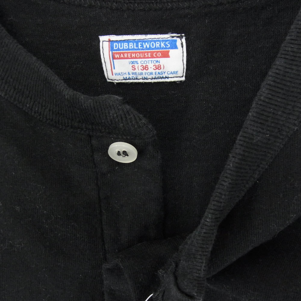 WAREHOUSE ウエアハウス USAAF プリント 七分袖 ヘンリー カットソー ブラック系 S【中古】
