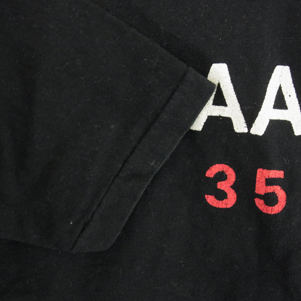 WAREHOUSE ウエアハウス USAAF プリント 七分袖 ヘンリー カットソー ブラック系 S【中古】