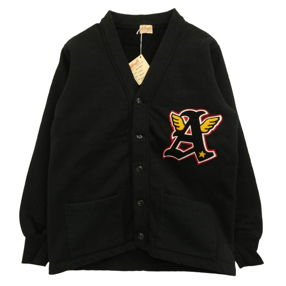 WHITESVILLE ホワイツビル WV69043 HEAVY SWEAT BUTTON CARDIGAN ヘビー スウェット カーディガン ブラック系 S【美品】【中古】