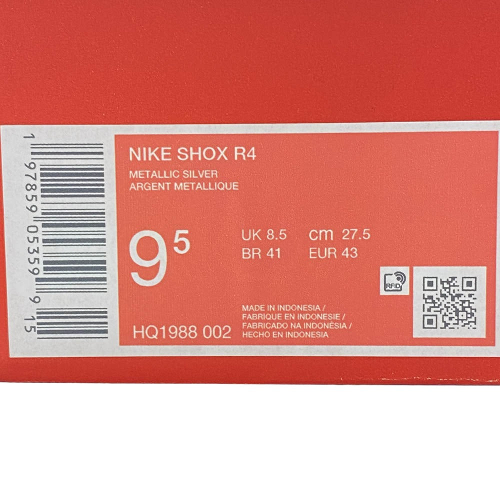 NIKE ナイキ HQ1988-002 Shox R4 Metallic Silver Red ショックス R4 ローカットスニーカー シルバー系 ブラック系 27.5cm【中古】