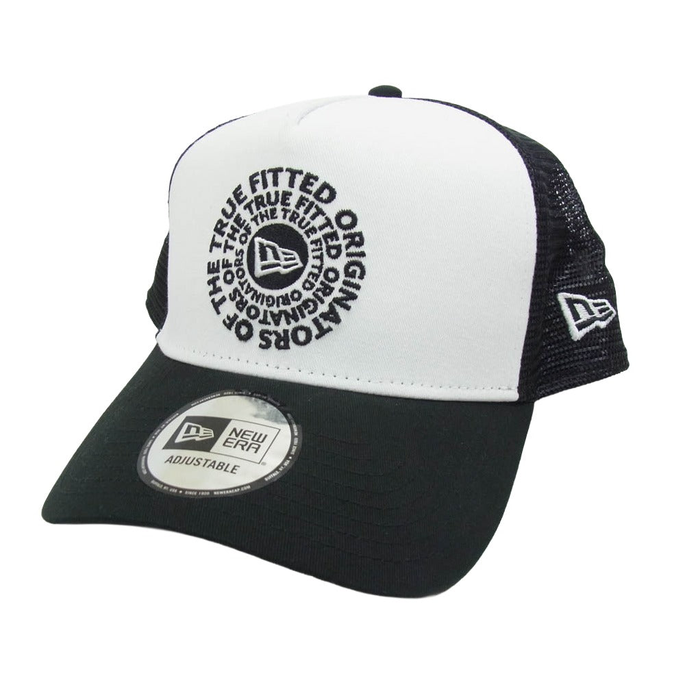 NEW ERA ニューエラ N2509 サークルロゴ刺繍 メッシュ トラッカー キャップ ブラック系【極上美品】【中古】