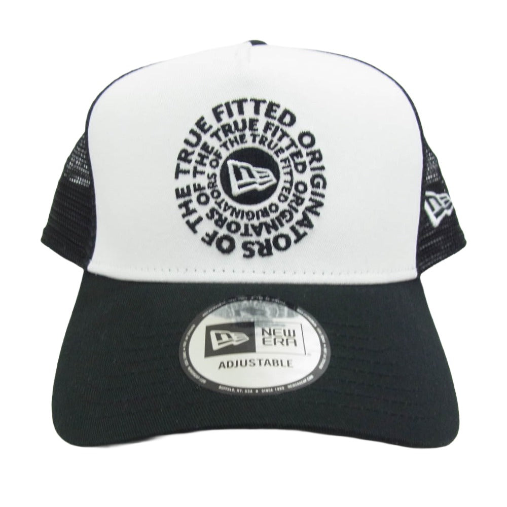 NEW ERA ニューエラ N2509 サークルロゴ刺繍 メッシュ トラッカー キャップ ブラック系【極上美品】【中古】
