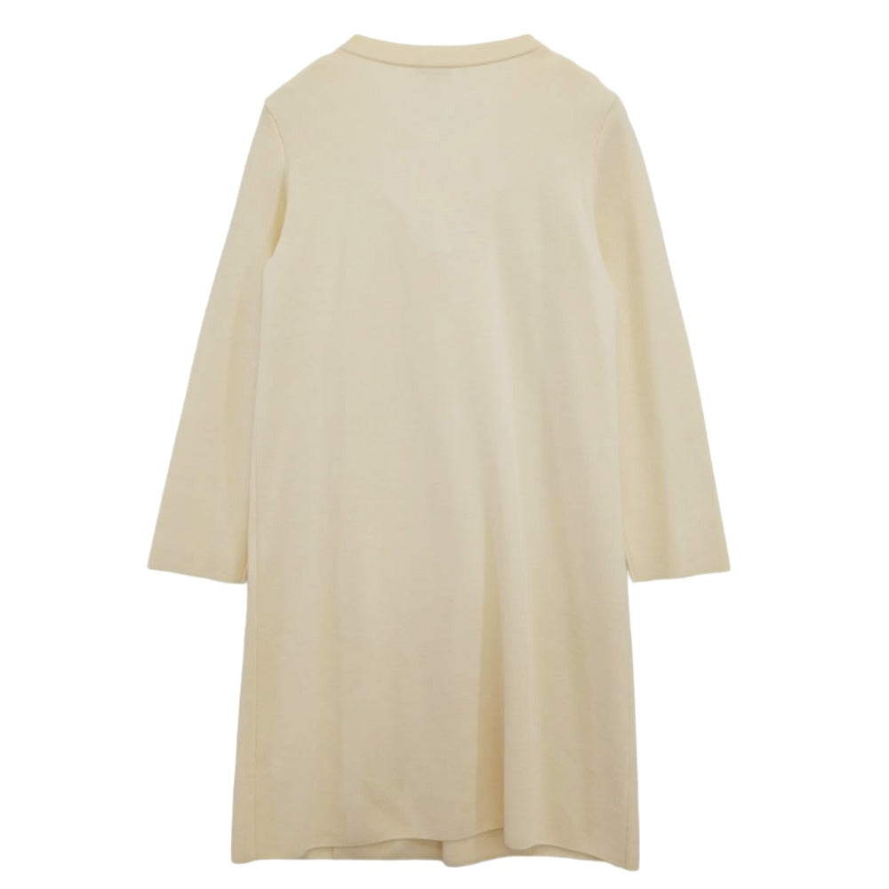 ESCADA エスカーダ ビジューボタン ウール ニット ワンピース ホワイト系 M【中古】