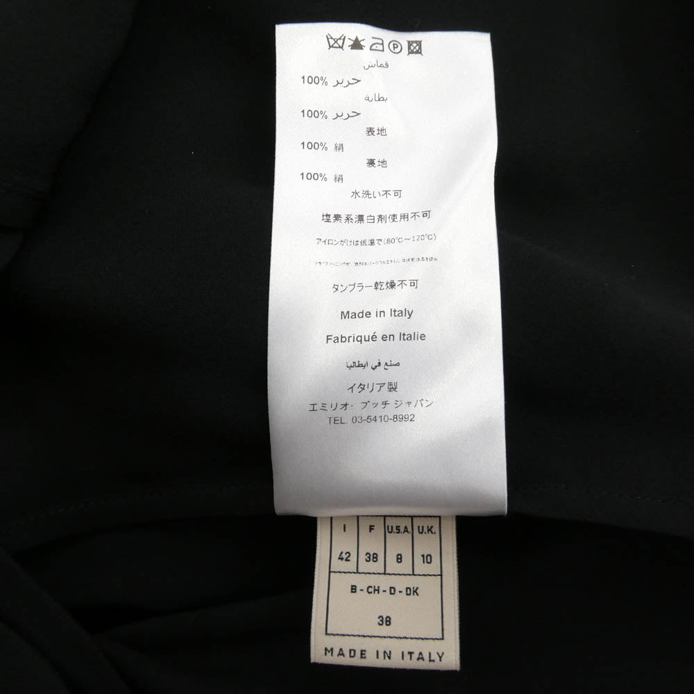 Emilio Pucci エミリオプッチ シルク ダブル テーラード ジャケット ブラック系 38【中古】