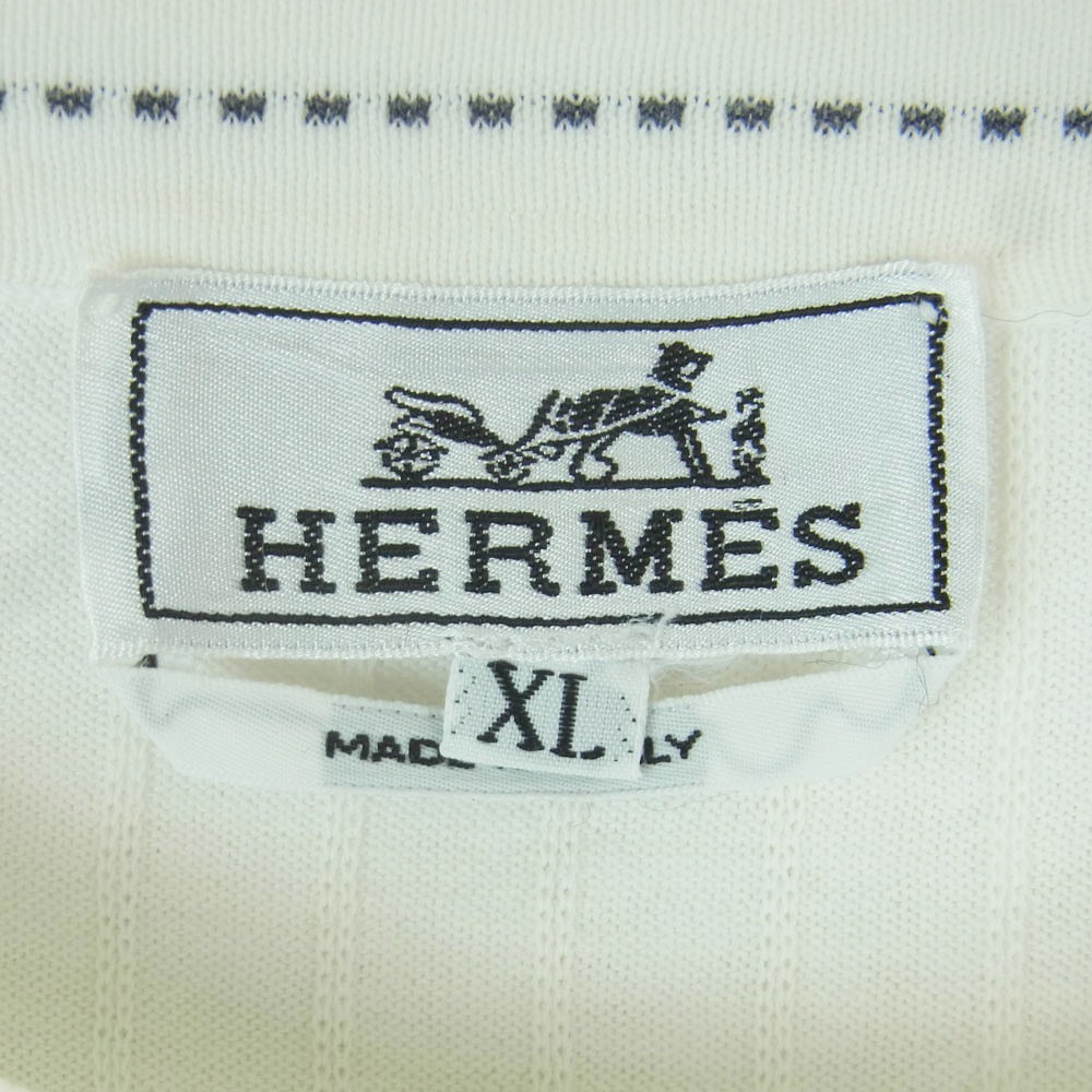 HERMES エルメス コットン 半袖 Tシャツ カットソー イタリア製 オフホワイト系 XL【中古】