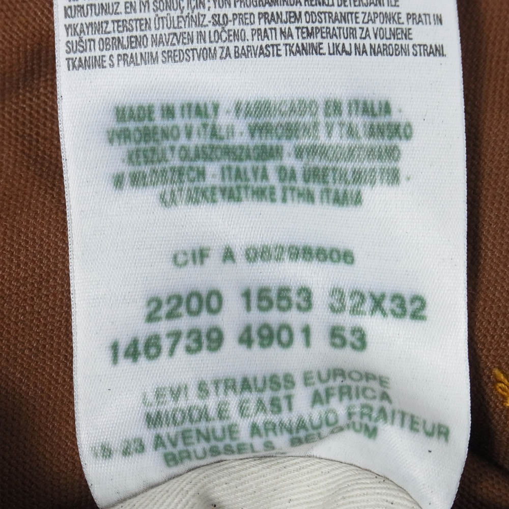 Levi's RED リーバイスレッド 立体裁断 レザーシンチバック コーティング デニムパンツ 黒茶系 W30程度【中古】