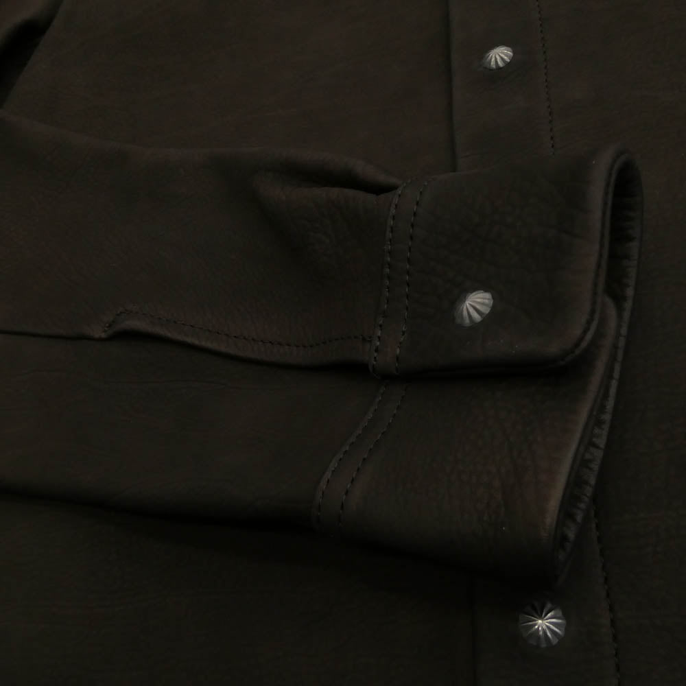 BACKBONE バックボーン 別注カウハイド インディアンスカル レザー シャツ ダークブラウン系 L【中古】