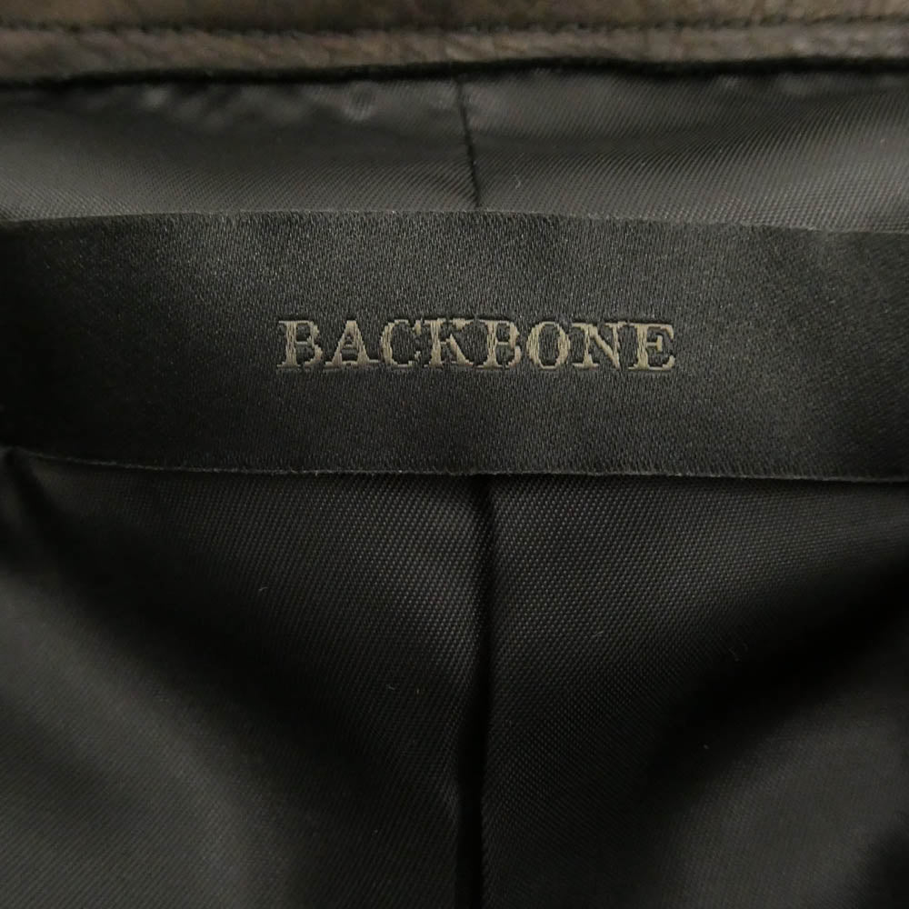BACKBONE バックボーン 別注カウハイド インディアンスカル レザー シャツ ダークブラウン系 L【中古】