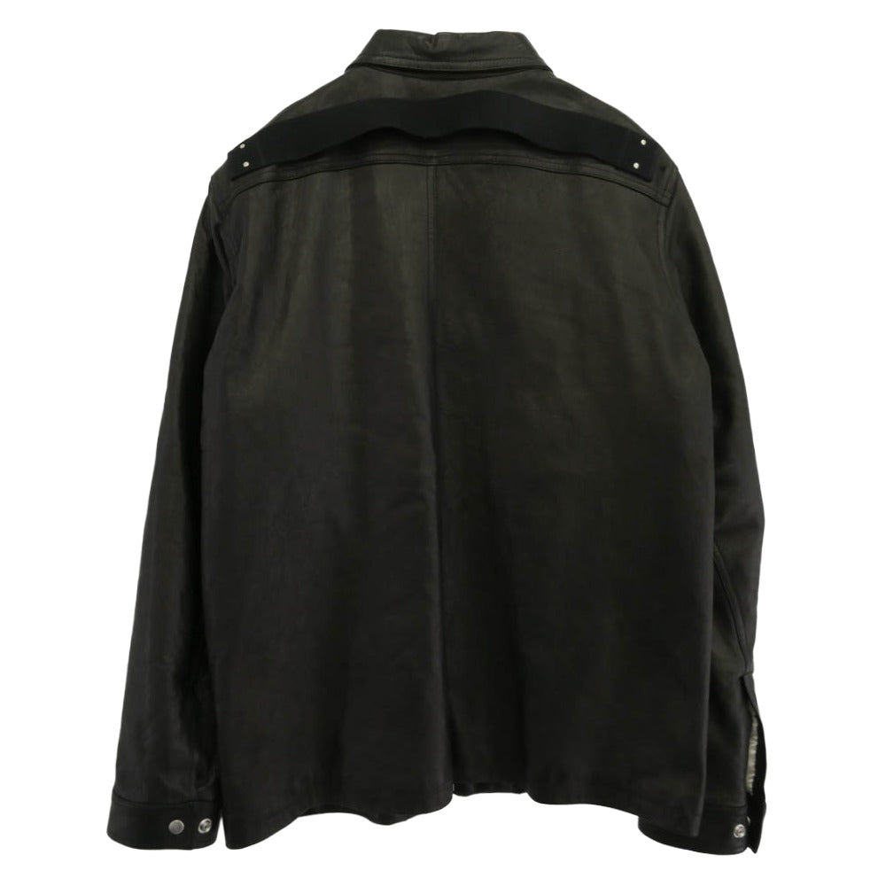 Rick Owens リックオウエンス 23AW RU02C7766-LNV BRAD JACKET レザー 中綿 ブラッド ジャケット ブラック系 52【中古】