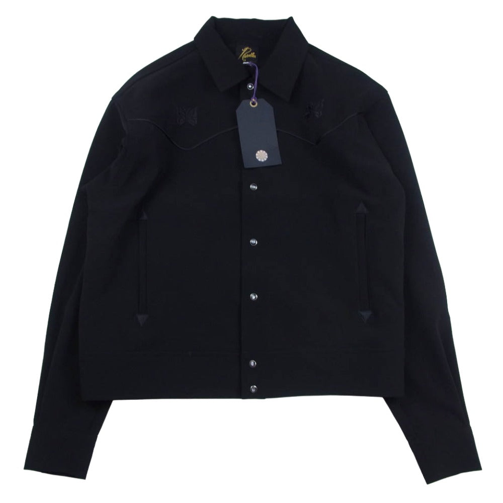 Needles ニードルス RW1595 別注 Piping Cowboy Jacket PE PU Double Cloth パイピング カウボーイ ダブルクロス トラックジャケット ブラック系 M【美品】【中古】