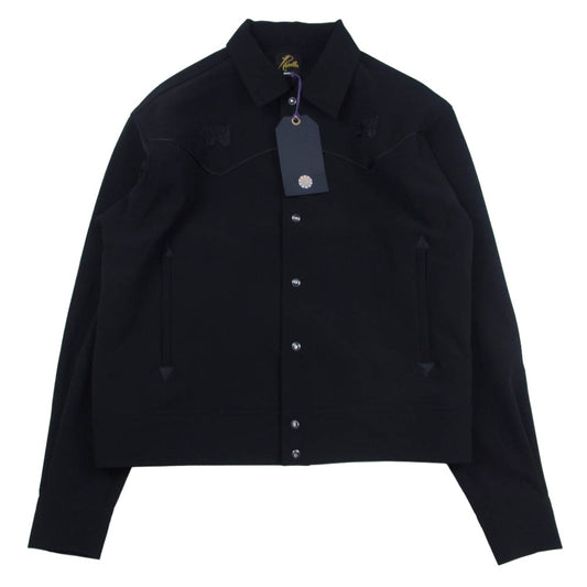 Needles ニードルス RW1595 別注 Piping Cowboy Jacket PE PU Double Cloth パイピング カウボーイ ダブルクロス トラックジャケット ブラック系 M【美品】【中古】