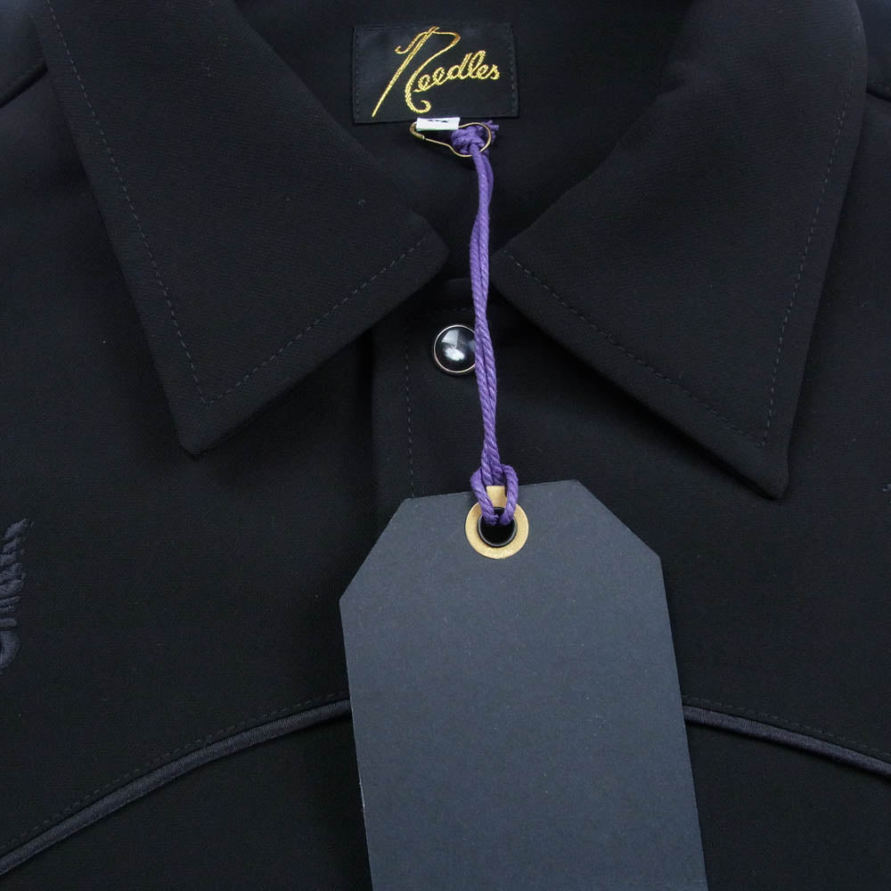 Needles ニードルス RW1595 別注 Piping Cowboy Jacket PE PU Double Cloth パイピング カウボーイ ダブルクロス トラックジャケット ブラック系 M【美品】【中古】
