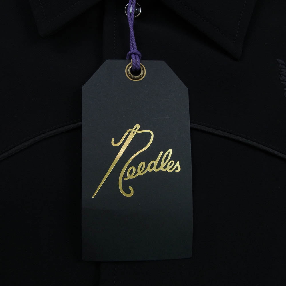 Needles ニードルス RW1595 別注 Piping Cowboy Jacket PE PU Double Cloth パイピング カウボーイ ダブルクロス トラックジャケット ブラック系 M【美品】【中古】