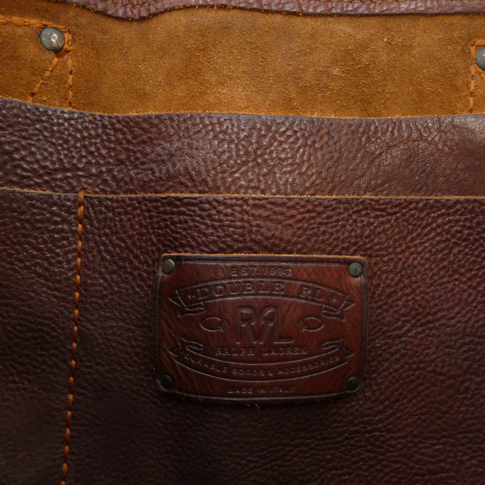 RRL ダブルアールエル イタリア製 ヴィンテージ加工 オールレザー トート バッグ ブラウン系【中古】