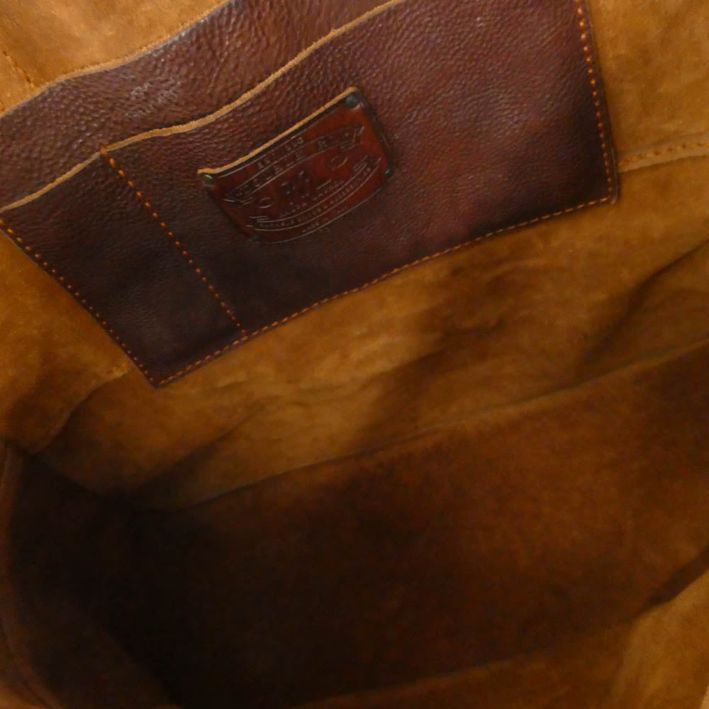 RRL ダブルアールエル イタリア製 ヴィンテージ加工 オールレザー トート バッグ ブラウン系【中古】