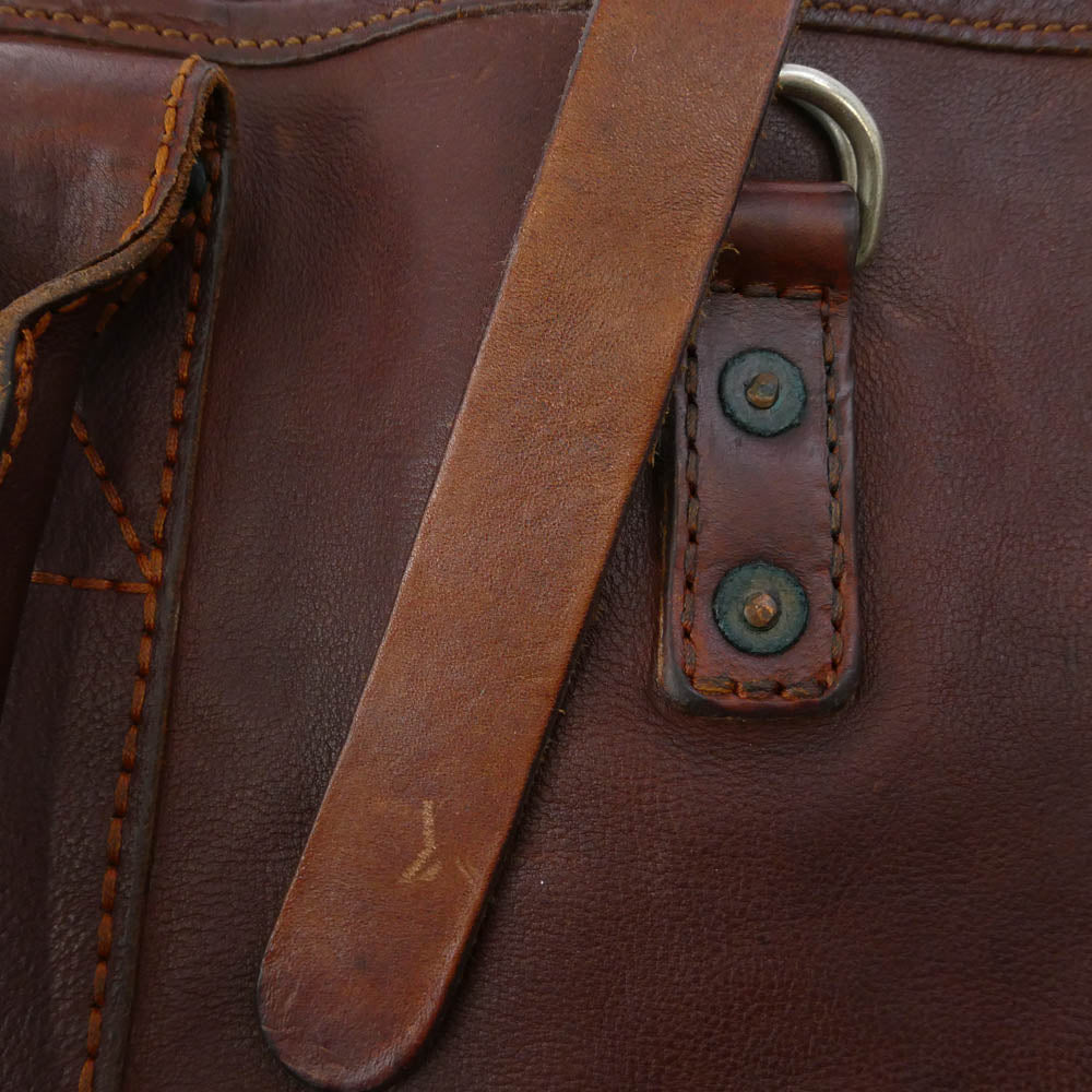 RRL ダブルアールエル イタリア製 ヴィンテージ加工 オールレザー トート バッグ ブラウン系【中古】