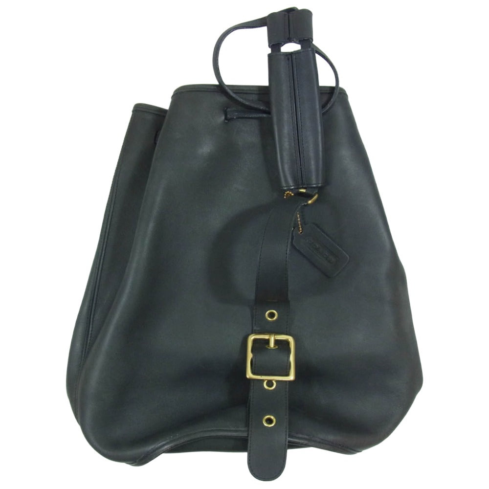 COACH コーチ usa製 オールド 9929 レザー ショルダー バッグ ブラック系【中古】