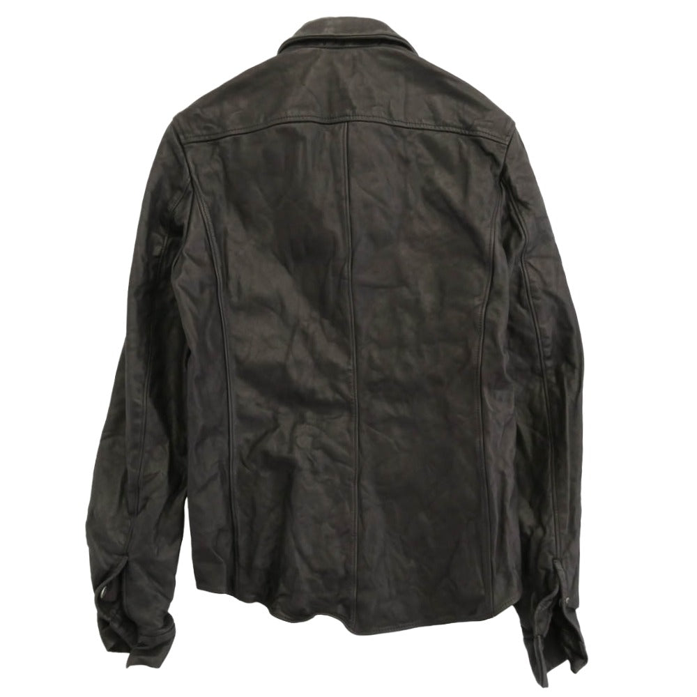 カルペ ディエム 06AW LUS61-WC-07 ウォッシャブル レザー 長袖 シャツ ダークブラウン系 2【中古】