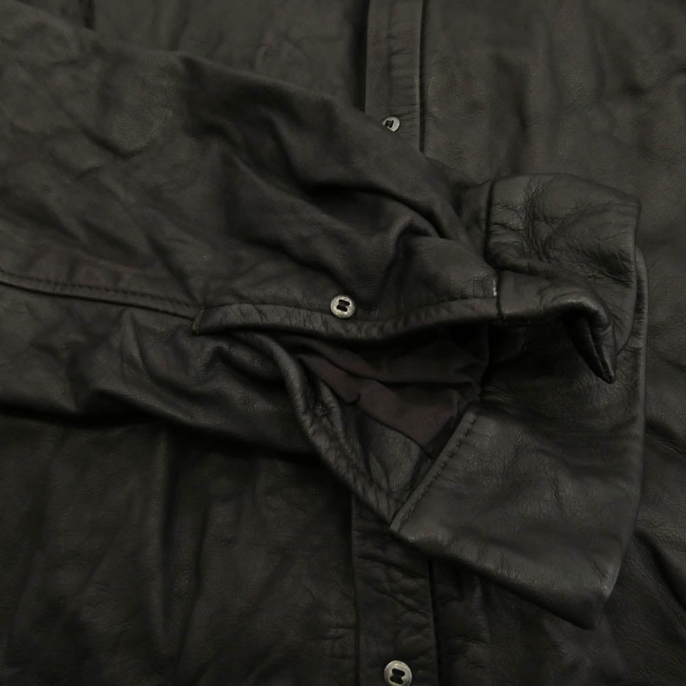 カルペ ディエム 06AW LUS61-WC-07 ウォッシャブル レザー 長袖 シャツ ダークブラウン系 2【中古】