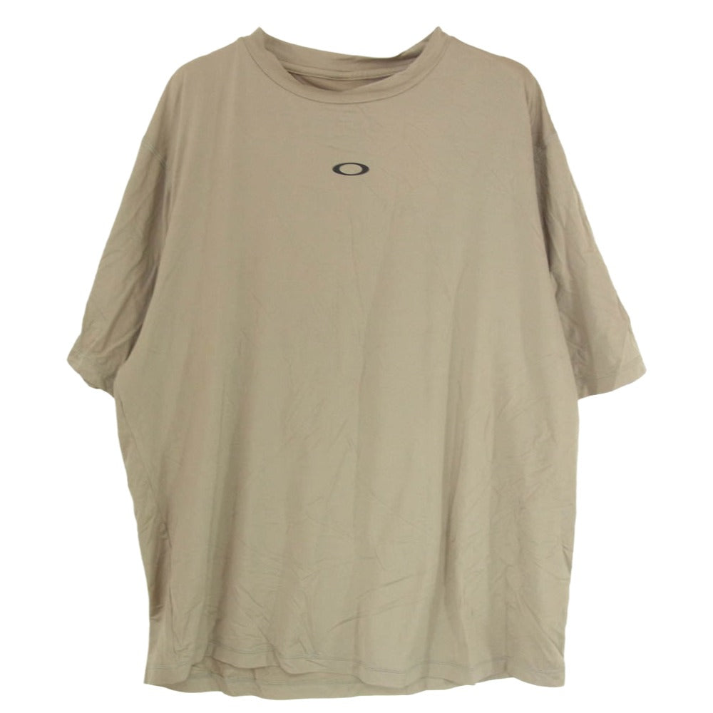 OAKLEY オークリー EN AMPHIBIAN SS T BACK FROG 1.0 ナイロン ポリウレタン ロゴ クルーネック Tシャツ カーキ系 XL【中古】